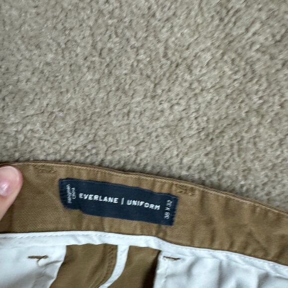 Everlane Chino Pants Mens 38 x 32 Ochre Slim Tapered Fit Flat Front Uniform NEW - Picture 11 of 13